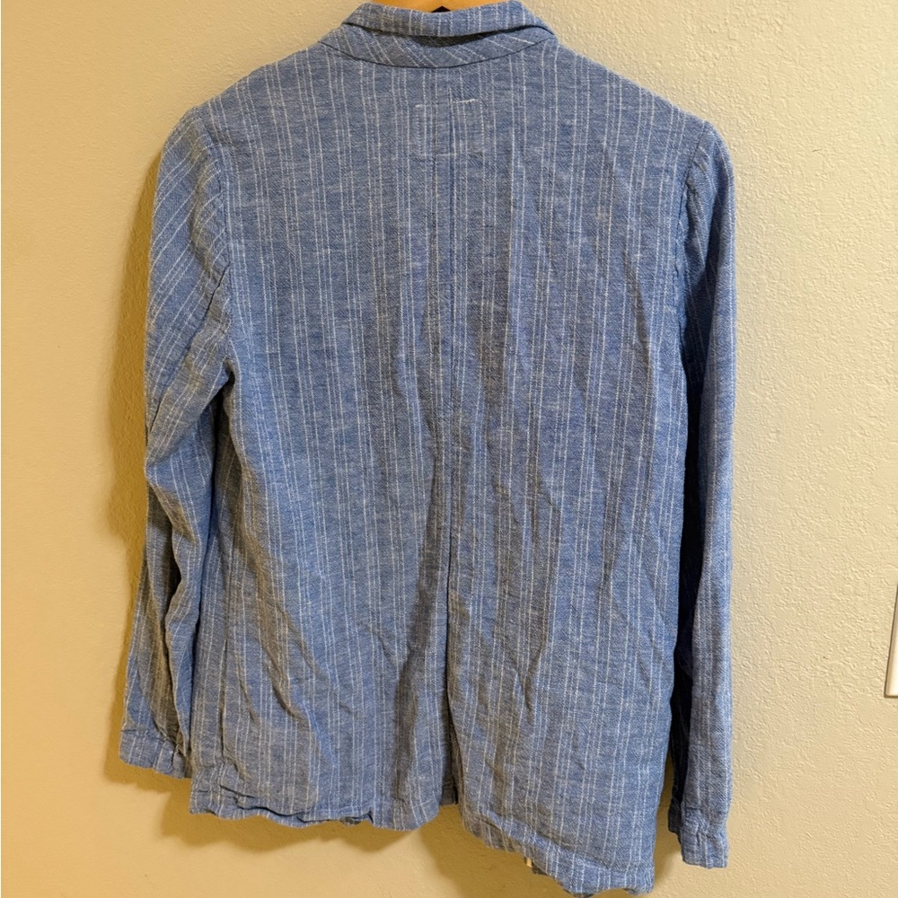 Old Navy Blue Linen Blend Striped Blazer Size XS - Picture 5 of 6